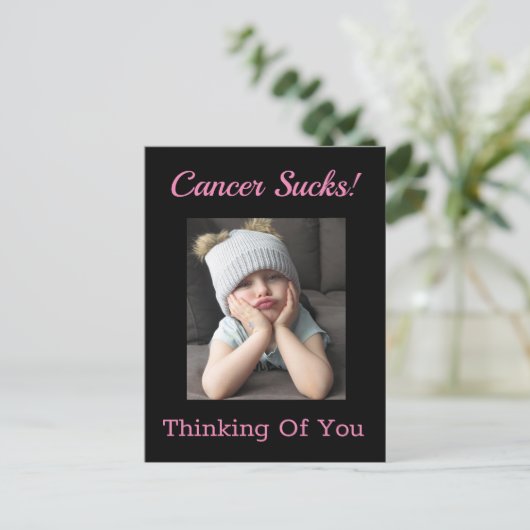 Krebs Sind zum Kotzen! Denken Sie an Sie lustig gr Postkarte (Stehend Vorderseite)