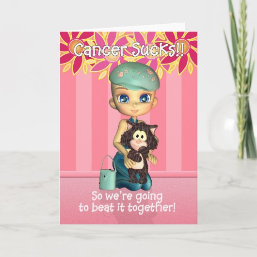 Krebs Sind zum Kotzen Ermutigungskarte Karte (Vorderseite)