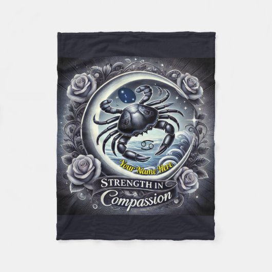 Krebs "Stärke in Mitgefühl" Fleece Blanket (Vorderseite)