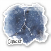 Krebs Starry Night Constellation Custom-Cut Aufkleber (Vorderseite)