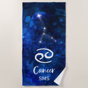 Krebs Sternbild Blaue Galaxie Monogramm Strandtuch