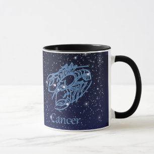Krebs-Sternbild und Tierkreiszeichen mit Sternen Tasse