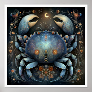 Krebs Sternzeichen Astrologie Himmels- Poster
