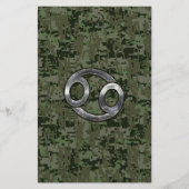 Krebs-Sternzeichen auf der digitalen Camouflage vo Briefpapier (Vorderseite)