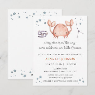 Krebs-Sternzeichen-Baby-Shower-Einladung Feiertagskarte