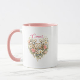 Krebs-Sternzeichen-Blumen-Herz-Tasse – Romantische Tasse
