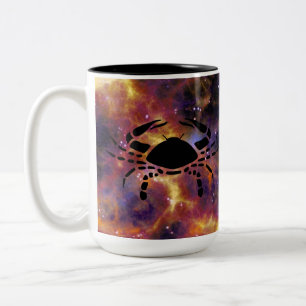 Krebs Sternzeichen Galaxie Silhouette – Horoskop A Zweifarbige Tasse