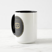 Krebs Sternzeichen Gold Oval Emblem Tasse | Luxus  (Vorderseite Links)
