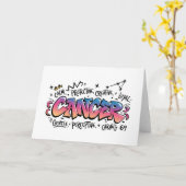 Krebs Sternzeichen Graffiti   Karte (Gelbe Blume)