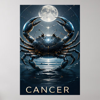 Krebs Sternzeichen Krebstier Himmels Astrologie Sy Poster