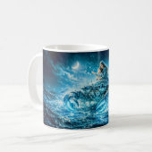 Krebs-Sternzeichen mit Mutter und Kind, das danach Kaffeetasse (Vorderseite Links)