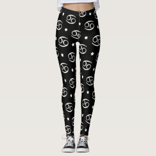 Krebs-Sternzeichen-Symbol und Sterne-Muster Leggings
