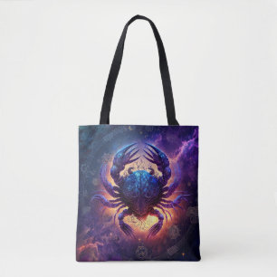 Krebs Sternzeichen Wasserfarben-Design Tasche