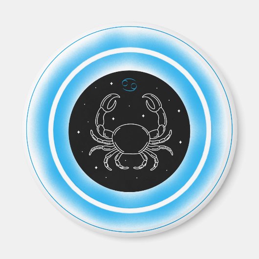 Krebs-Symbol – Minimales Astrologie-Emblem Magnet (Vorne)