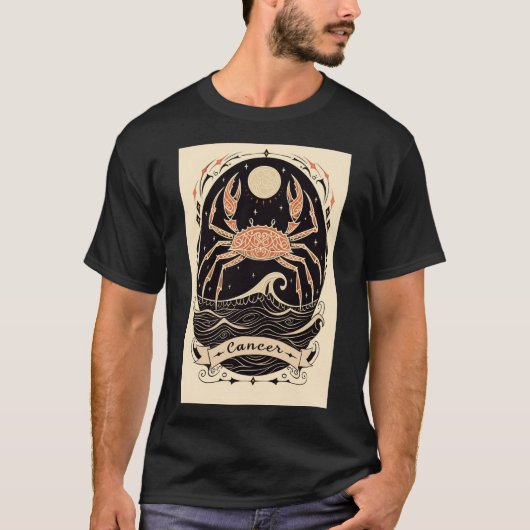Krebs - T - Shirt Celestial Zodiac Art (Vorderseite)