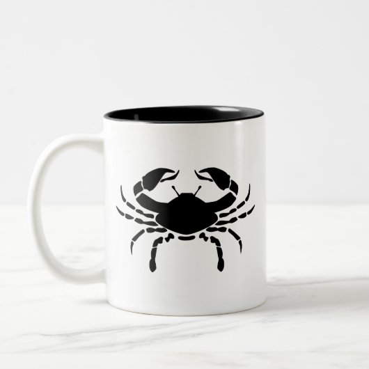 Krebs-Tierkreis-Piktogramm-Tasse Zweifarbige Tasse (Links)