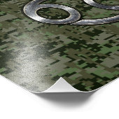 Krebs-Tierkreis-Symbol auf Walddigital-Camouflage Fotodruck (Ecke)