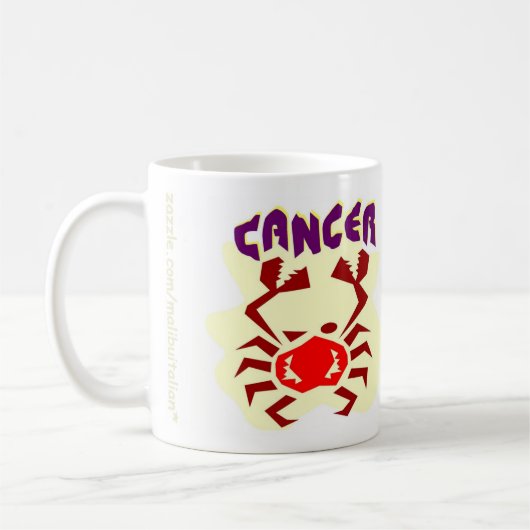 Krebs-Tierkreis-Zeichen Kaffeetasse (Links)