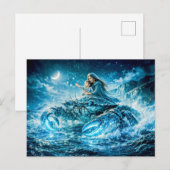 Krebs Tierkreiszeichen mit Mutter und Kind, das da Postkarte (Vorne/Hinten)