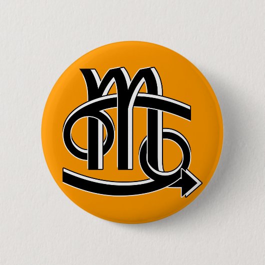 Krebs-u. Skorpions-Partner bw Button (Vorderseite)