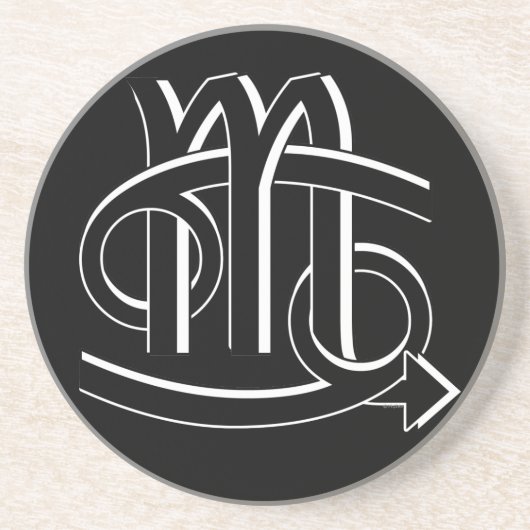 Krebs-u. Skorpions-Partner bw Untersetzer (Vorne)