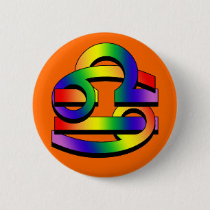 Krebs u. Waage GLBT Button