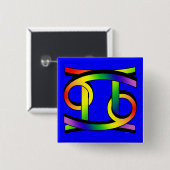 Krebs u. Zwillinge GLBT Button (Vorne & Hinten)