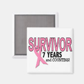 KREBS-ÜBERLEBUNG 7 Jahre & Zählen Magnet (Vorderseite/Rückseite)