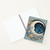 KREBS UND BLAUER ZELLESTIAL MOON UND BLUME NOTIZBLOCK (Innenseite)