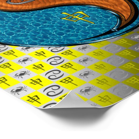 Krebs und Holzaffe Poster (Ecke)