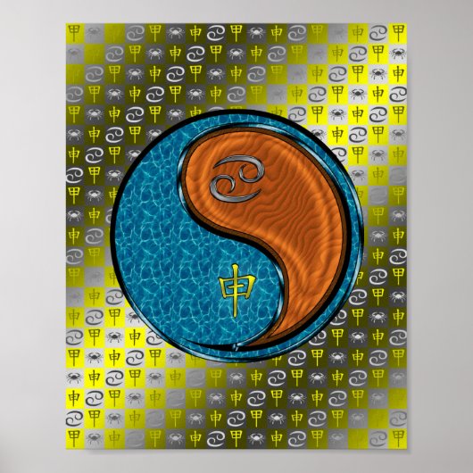 Krebs und Holzaffe Poster (Vorne)