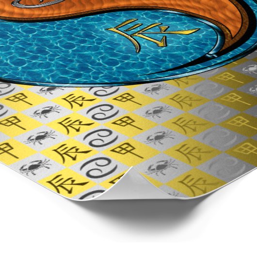 Krebs und Holzdrache Poster (Ecke)