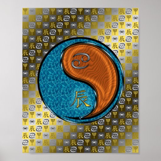 Krebs und Holzdrache Poster (Vorne)