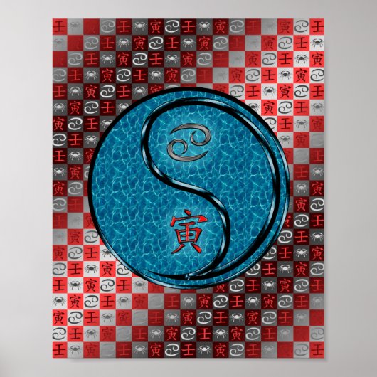 Krebs und Wasser Tiger Poster (Vorne)