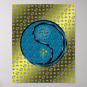 Krebs- und Wasseraffe Poster