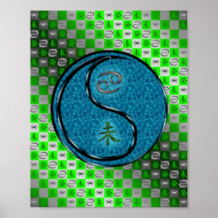 Krebs und Wasserziege Poster