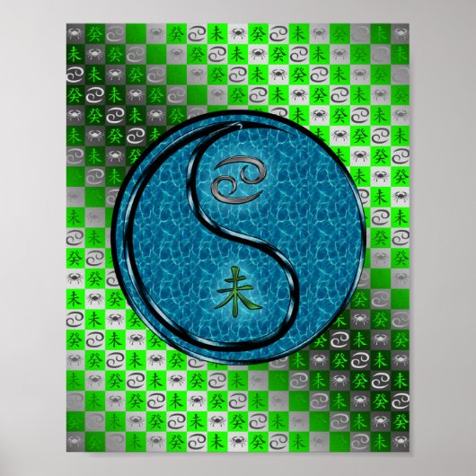 Krebs und Wasserziege Poster (Vorne)