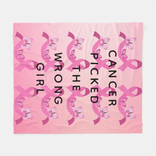 Krebs wählte das falsche Girl Pink Zitat aus Fleecedecke (Vorderseite (Horizontal))