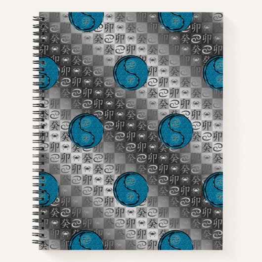 Krebs & Wasser Kaninchen Notizblock (Vorderseite)