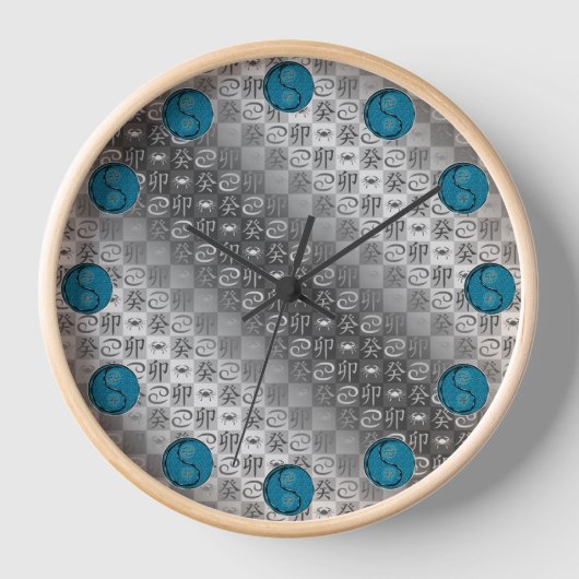 Krebs & Wasser Kaninchen Uhr (Vorderseite)
