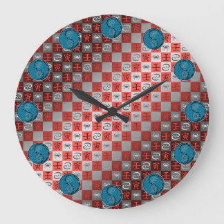 Krebs & Wasser-Tiger Große Wanduhr