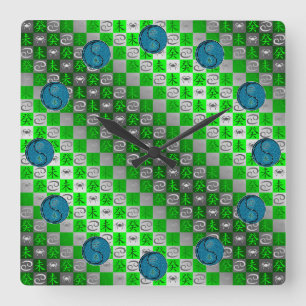 Krebs & Wasser Ziege Quadratische Wanduhr