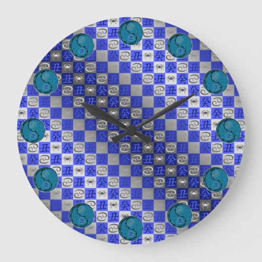 Krebs & Wasserbüffel Große Wanduhr (Vorderseite)