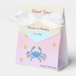Krebs Wasserfarbe Himmel   1. Geburtstag Geschenkschachtel