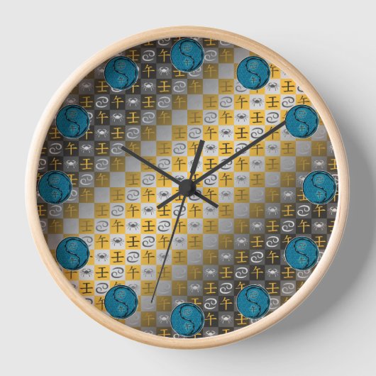 Krebs & Wasserpferd Uhr (Vorderseite)