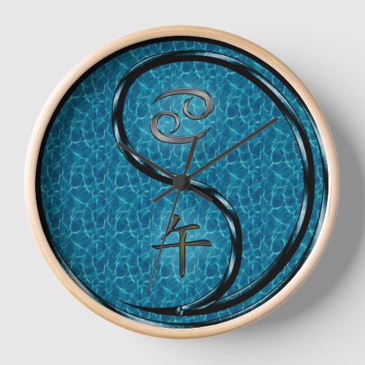 Krebs & Wasserpferd Uhr (Vorderseite)