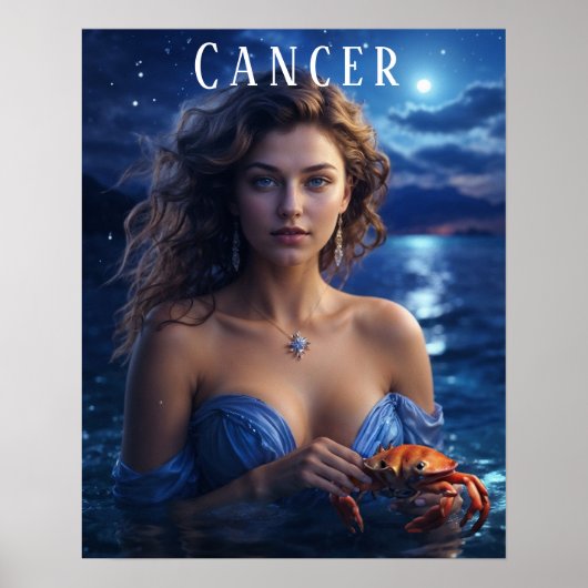 Krebs Weibliches astrologisches Poster (Vorne)