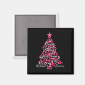 Krebs Weihnachtsbaum Pink Ribbon Kampf Bewusstsein Magnet (Vorderseite/Rückseite)