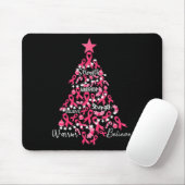 Krebs Weihnachtsbaum Pink Ribbon Kampf Bewusstsein Mousepad (Mit Mouse)