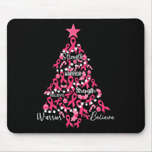 Krebs Weihnachtsbaum Rosa Band Kampf Bewusstsein  Mousepad